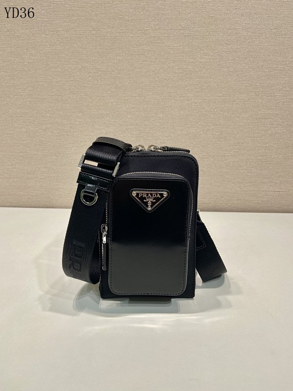 Pr4da 2ZH155 New Triangular Logo Phone Case Bag