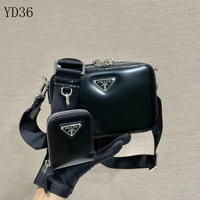 Pr4da 2VH070 Brique Leather Crossbody Bag