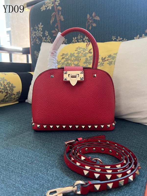 Valentiino YD09072 Red Quilted Leather Tote Bag
