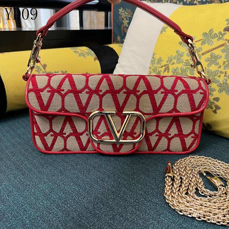 Valentiino YD09075 Model #5030L Large Red Leather Shoulder Bag
