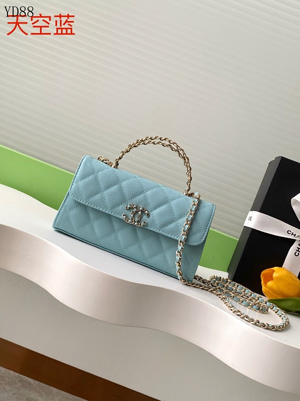 CHANELL YD88075 Quilted Flap Bag Sky Blue
