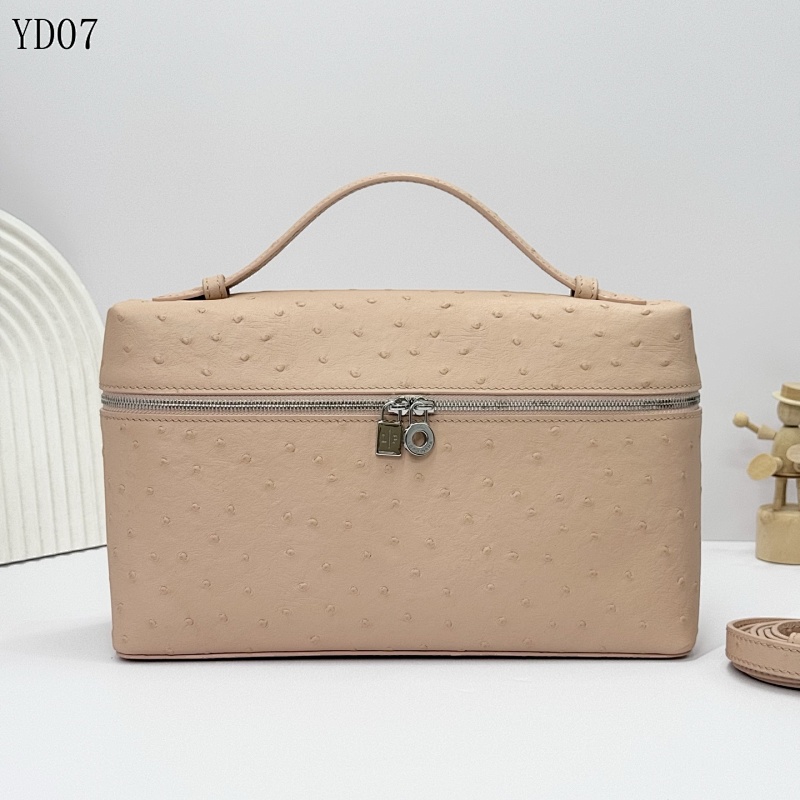 Loropiana YD07 Extra Pocket L27 Ostrich-Embossed Handbag