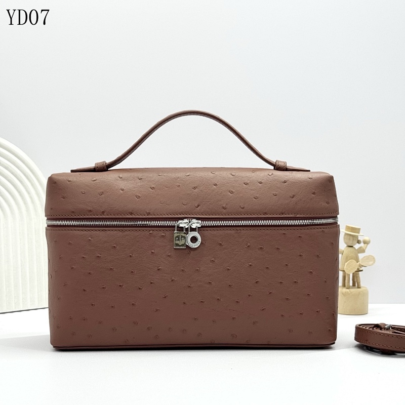 LoroPiana YD07 Ostrich Texture Cosmetic Bag