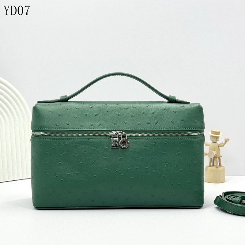 LoroPiana YD07 Extra Pocket Ostrich Texture Handbag