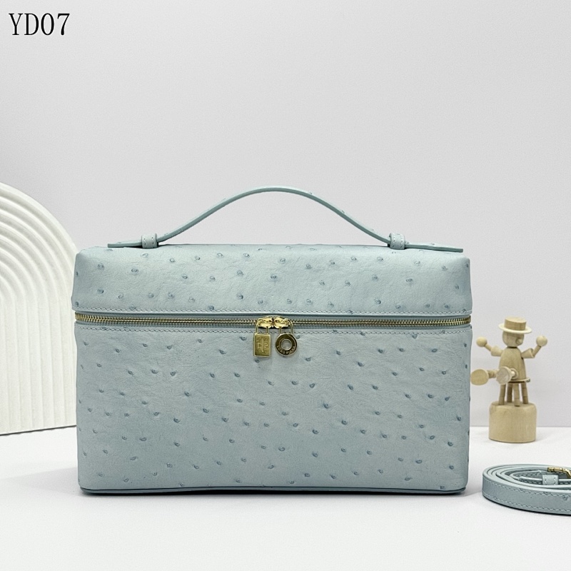 LoroPiana YD07 Extra Pocket L27 Ostrich Texture Bag