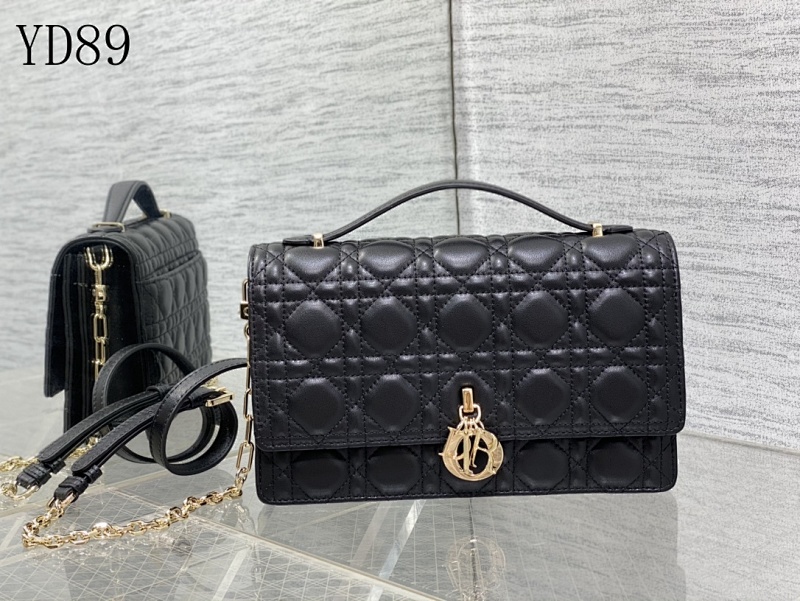 Diiior YD89 Quilted Black Leather Handbag
