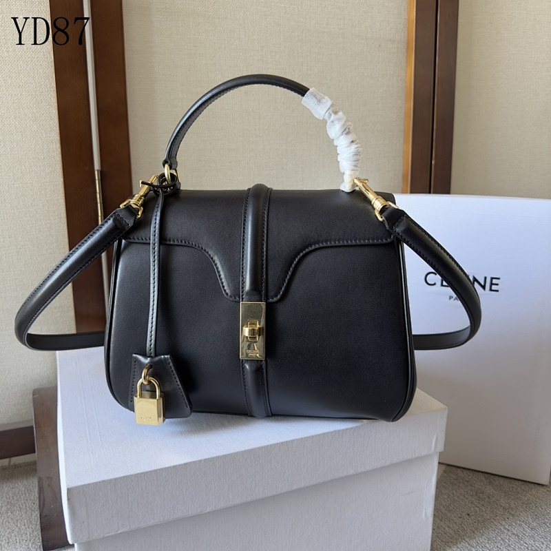 C3linee YD87 Black Leather Shoulder Bag