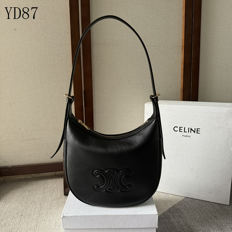 C3linee YD87 Black Leather Hobo Bag