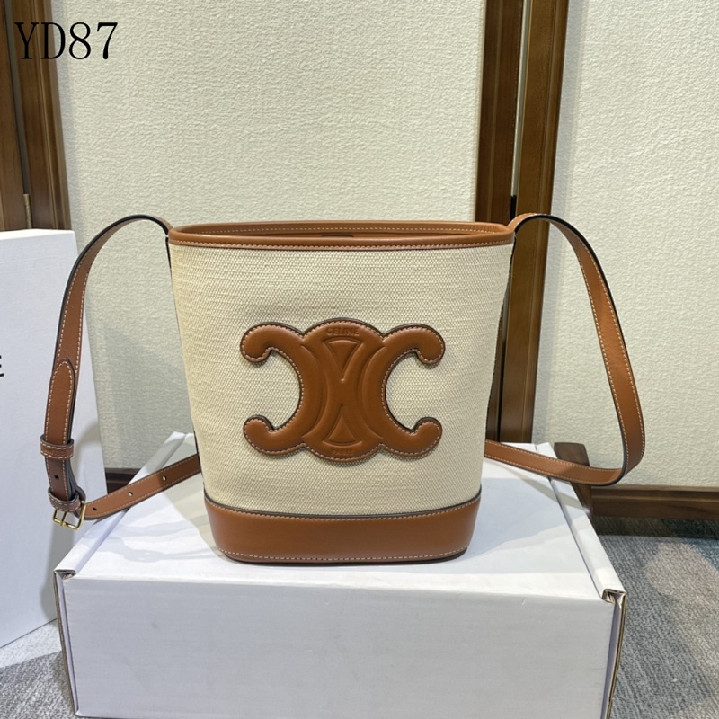 C3linee YD87 Cuir Bucket Bag with Triomphe Logo