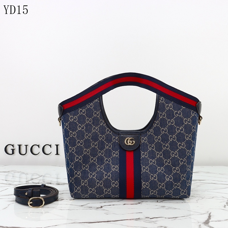 Gucc1 YD15 GG Supreme Web Tote Bag