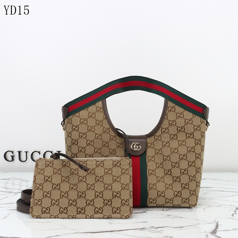 Gucc1 YD15 Ophidia Top Handle Bag with Mini Pouch
