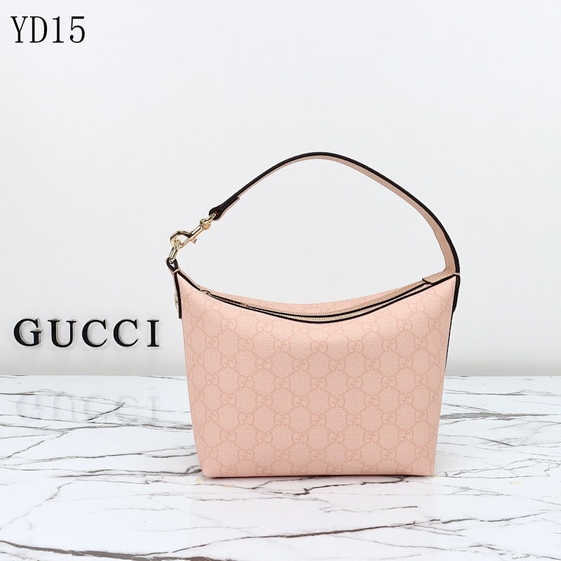 Gucc1 YD15 Pink GG Supreme Shoulder Bag