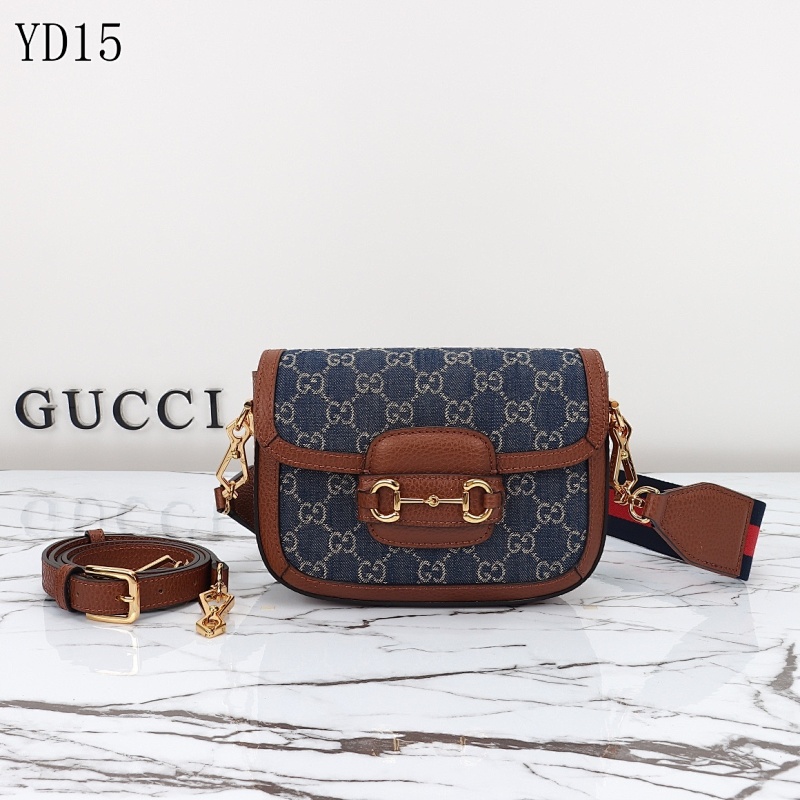 Gucc1 YD15060 Horsebit Shoulder Bag