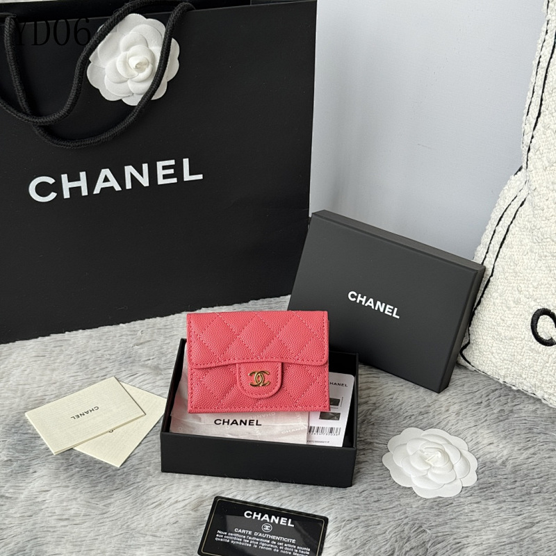Chan3l AP0230 Quilted Calfskin Trifold Wallet