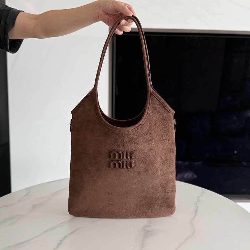 MIUMIU YD05074 5BB231 Suede Hobo Tote Bag