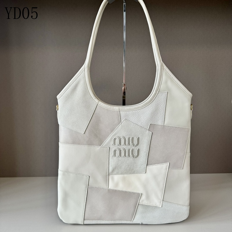 MiuuMiuu YD05 Hobo Bag - Herringbone Canvas & Leather Trim