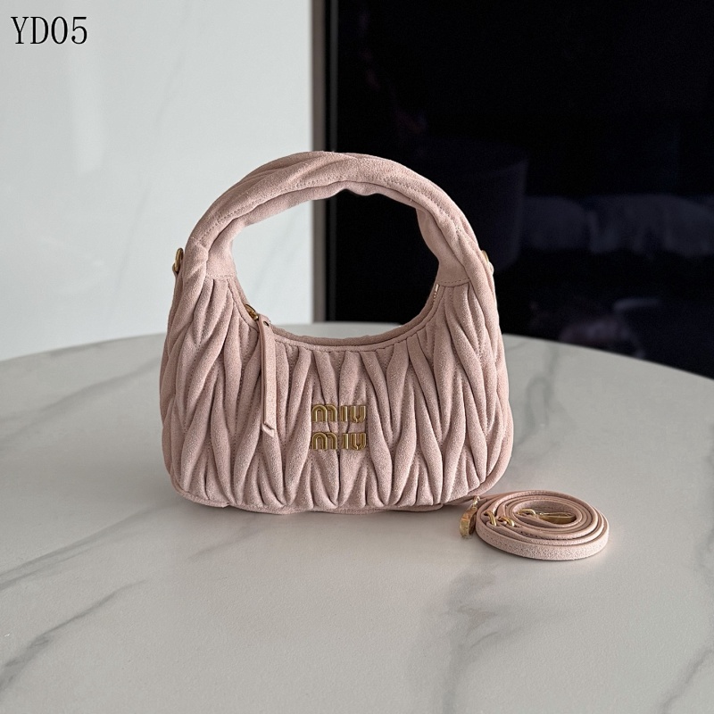 MiuuMiuu YD05075 Wander Hobo Matelasse Suede Bag