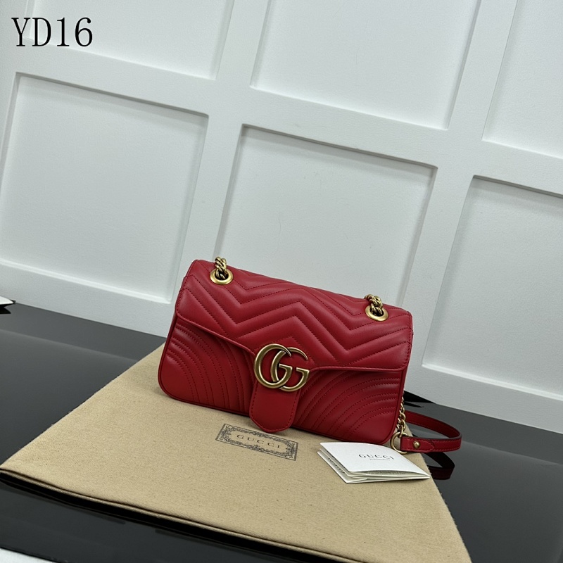 Gucc1 YD16053 Red Leather Tote Bag