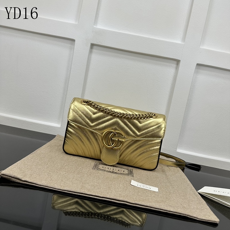 Gucc1 YD16055 Golden Leather Tote Bag