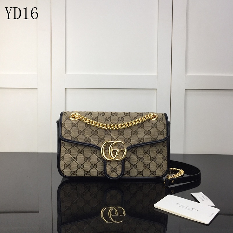 Gucc1 YD1651 Monogram Canvas Shoulder Bag