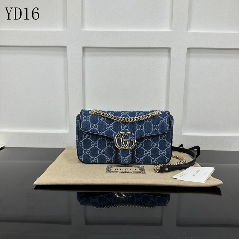 Gucc1 YD16 Blue GG Supreme Canvas Crossbody Bag