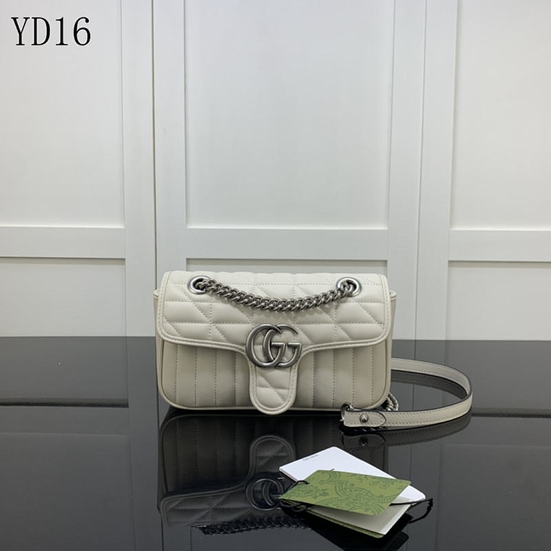Gucc1 YD16060 Quilted Chain Shoulder Bag