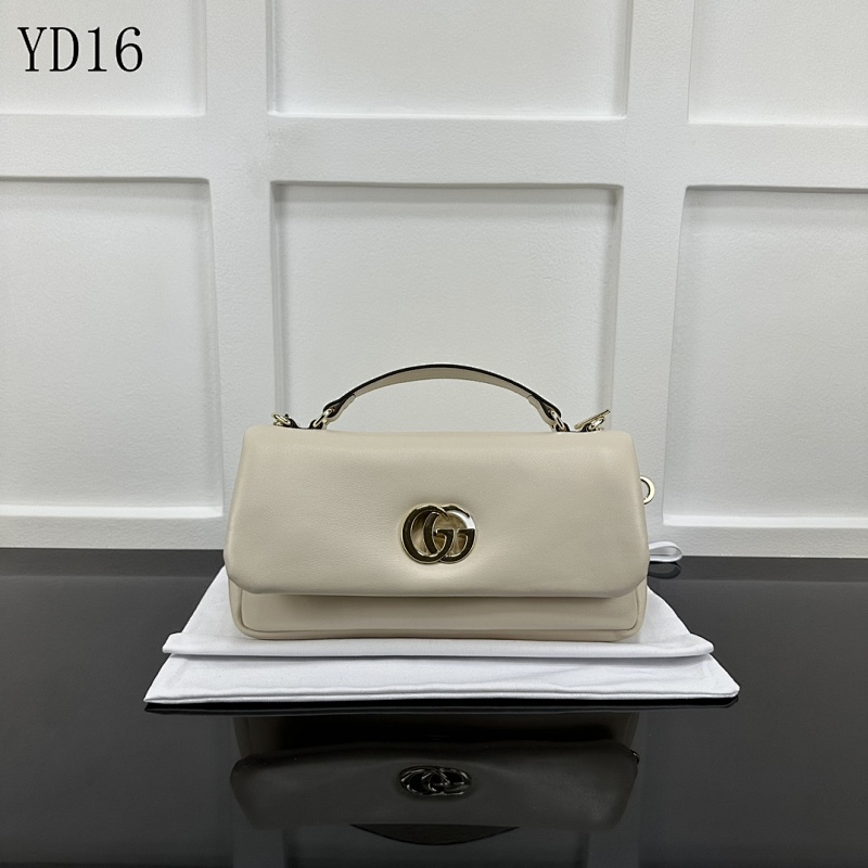 Gucc1 YD16069 White Leather Shoulder Bag