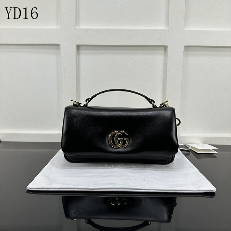 cover-220236264 Gucc1 YD16069 Black Leather Shoulder Bag with Gold Hardware