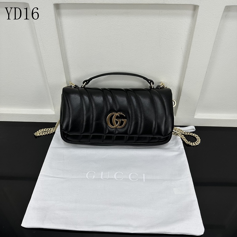 Gucc1 YD16 Quilted Leather Shoulder Bag