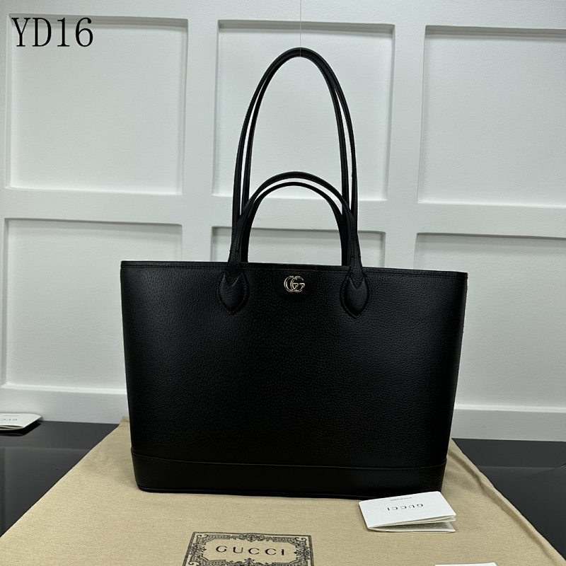 Gucc1 YD16067 Black Leather Tote Bag