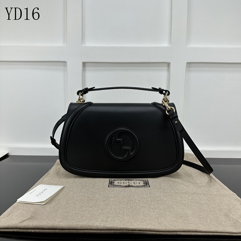 Gucc1 YD16 Black Leather Crossbody Bag