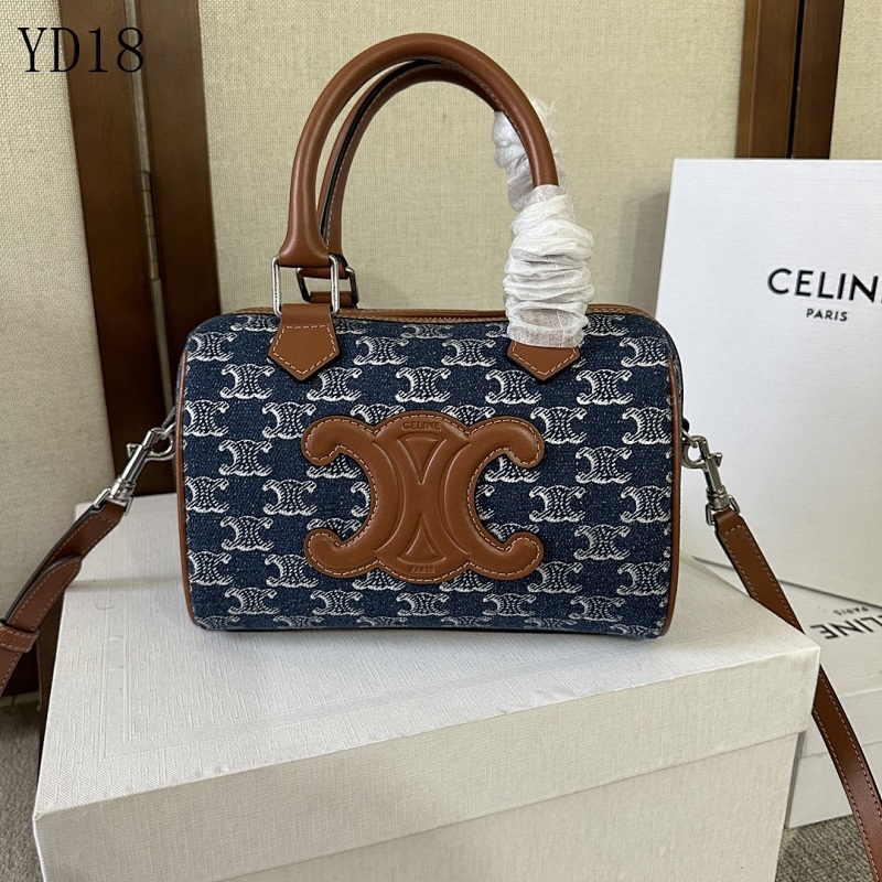 C3linee YD18056 Cuir Triomphe Denim Boston Bag