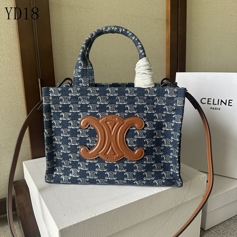 C3linee YD18058 Cabas Thais Tote Bag in Denim Triomphe Print