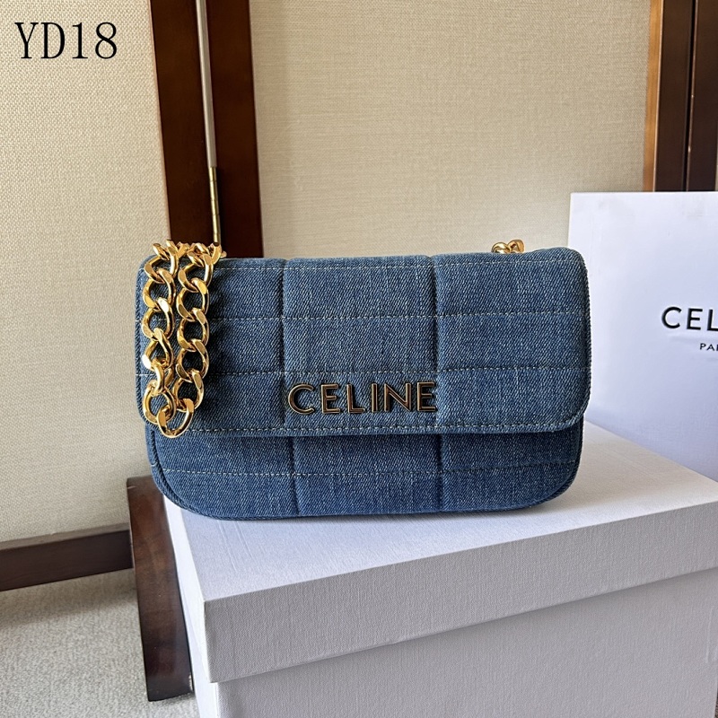 C3linee 111273 MATELASSE MONOCHROME Denim Chain Shoulder Bag