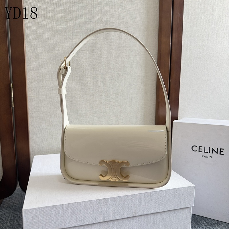 C3linee Triomphe Bag Model 118313 Mirror White Patent Leather