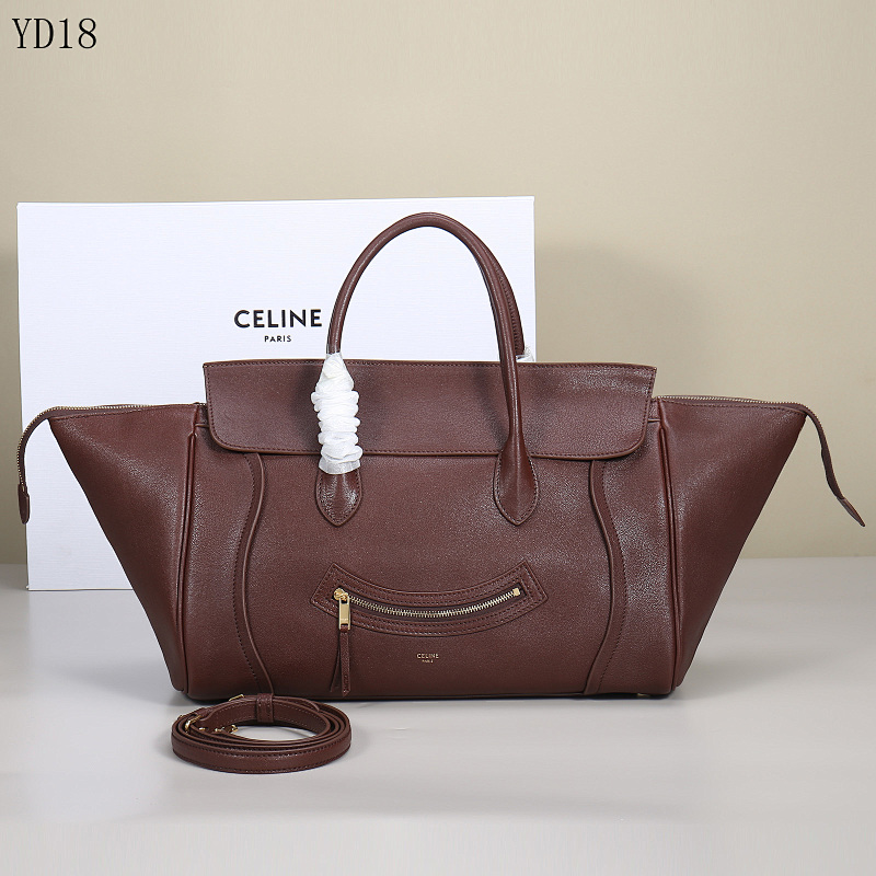 C3linee YD18 Brown Leather Tote Bag