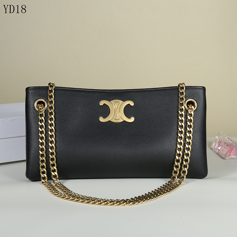 C3linee YD18075 Newspaper Triomphe Soft Leather Chain Bag