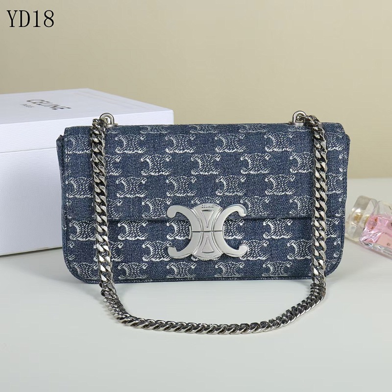 C3linee YD18058 Monogram Denim Crossbody Bag
