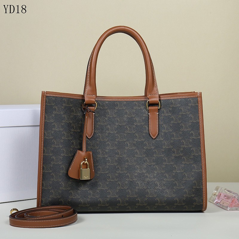 C3linee YD18068 Mini Cabas Tote Bag with Triomphe Canvas and Leather Trim