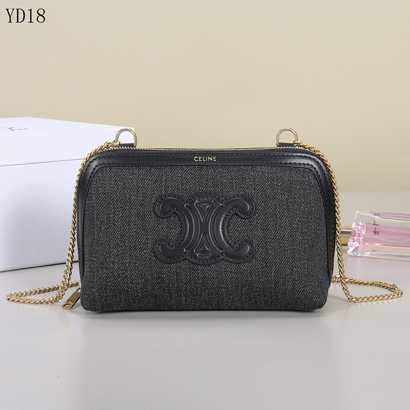 C3linee 10E382 Mini Chain Crossbody Bag in Denim