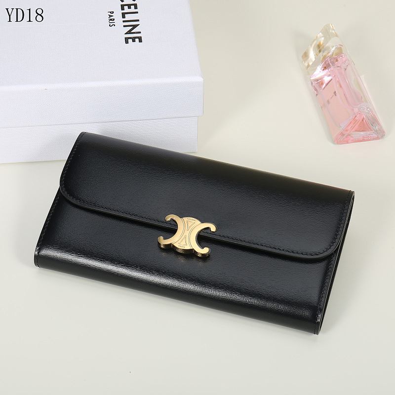 C3linee Triomphe Wallet 10E313 Black Full Leather