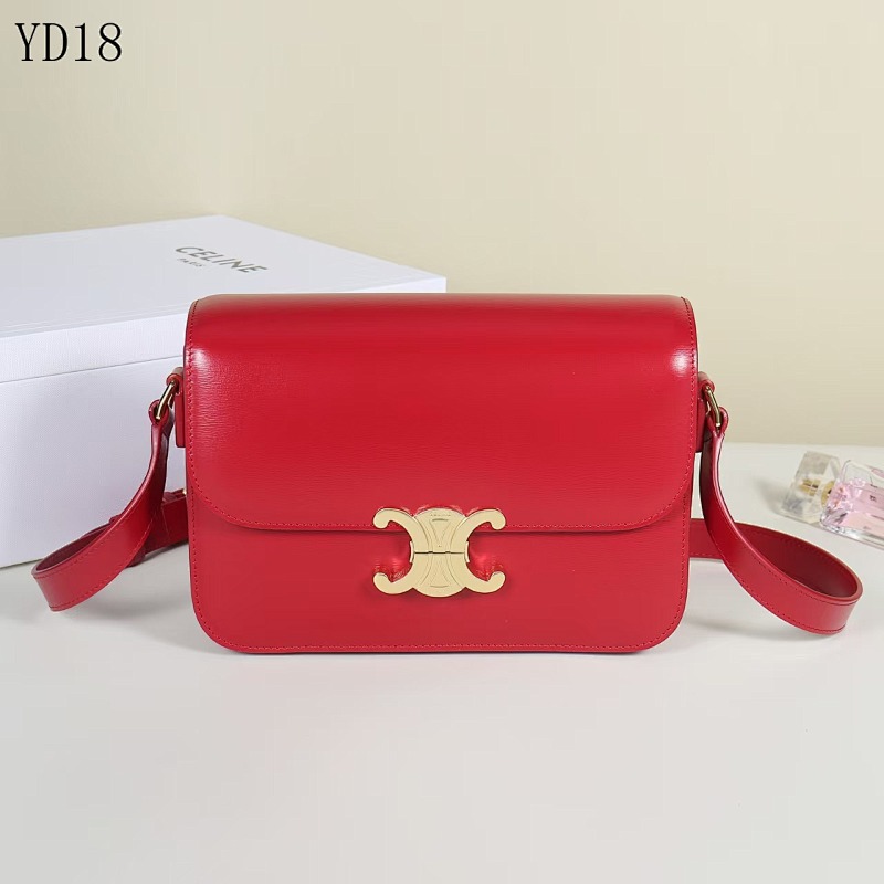 C3linee YD18 Red Leather Crossbody Bag