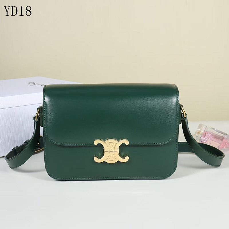 C3linee YD18 Green Leather Crossbody Bag
