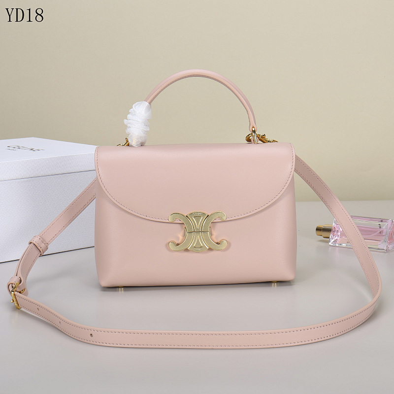 C3linee YD18 Mini Box Bag Pink Leather Handle Crossbody