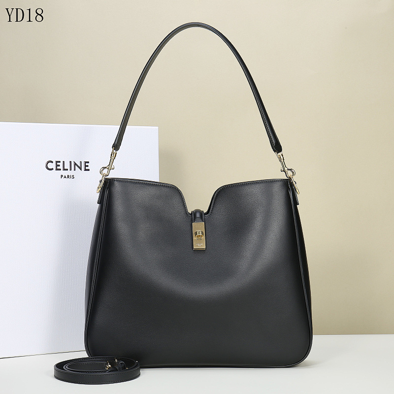 C3linee YD18087 Black Leather Shoulder Bag