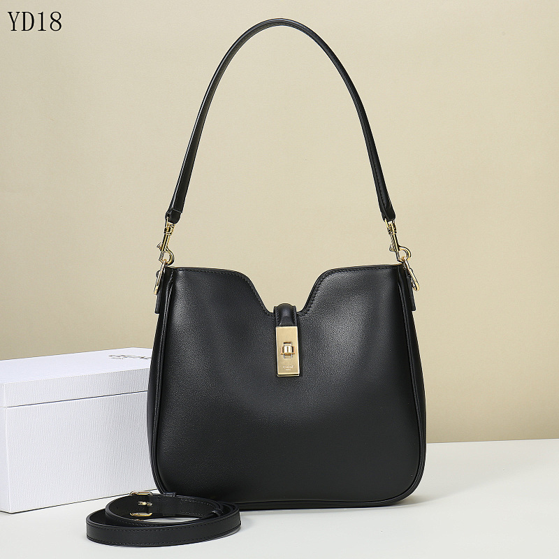 C3linee YD18 Black Leather Shoulder Bag