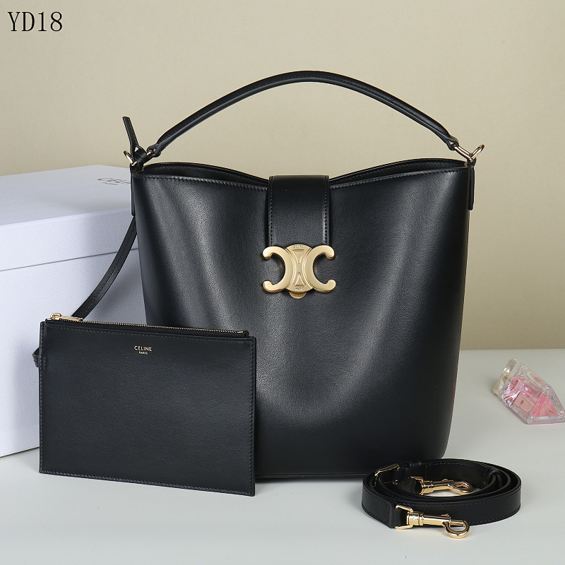 C3linee Louise Medium Smooth Leather Bucket Bag