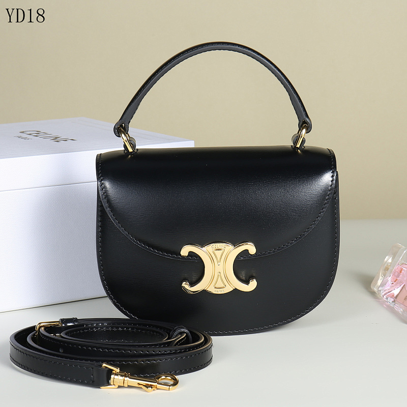 C3linee YD18 BESACE TRIOMPHE Mini Shiny Calfskin Handbag