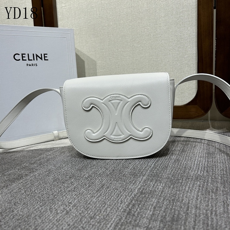 C3linee YD18065 White Leather Calfskin Crossbody Bag