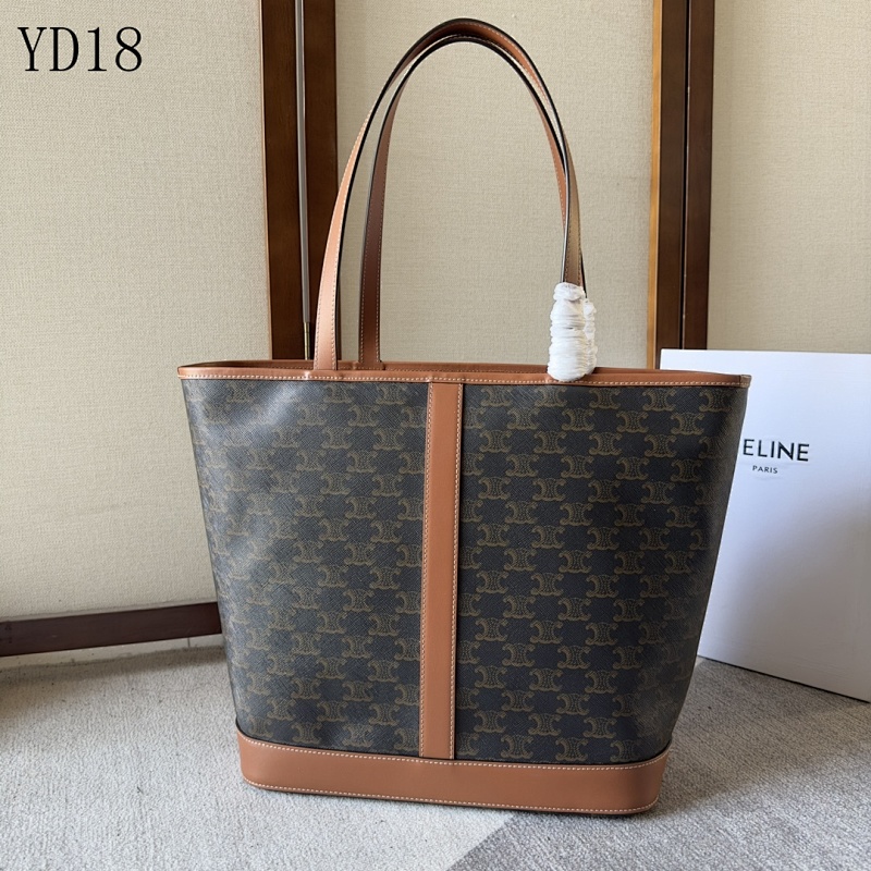 C3linee YD18056 Cabas Medium Tote Bag with Triomphe Canvas and Leather Trim
